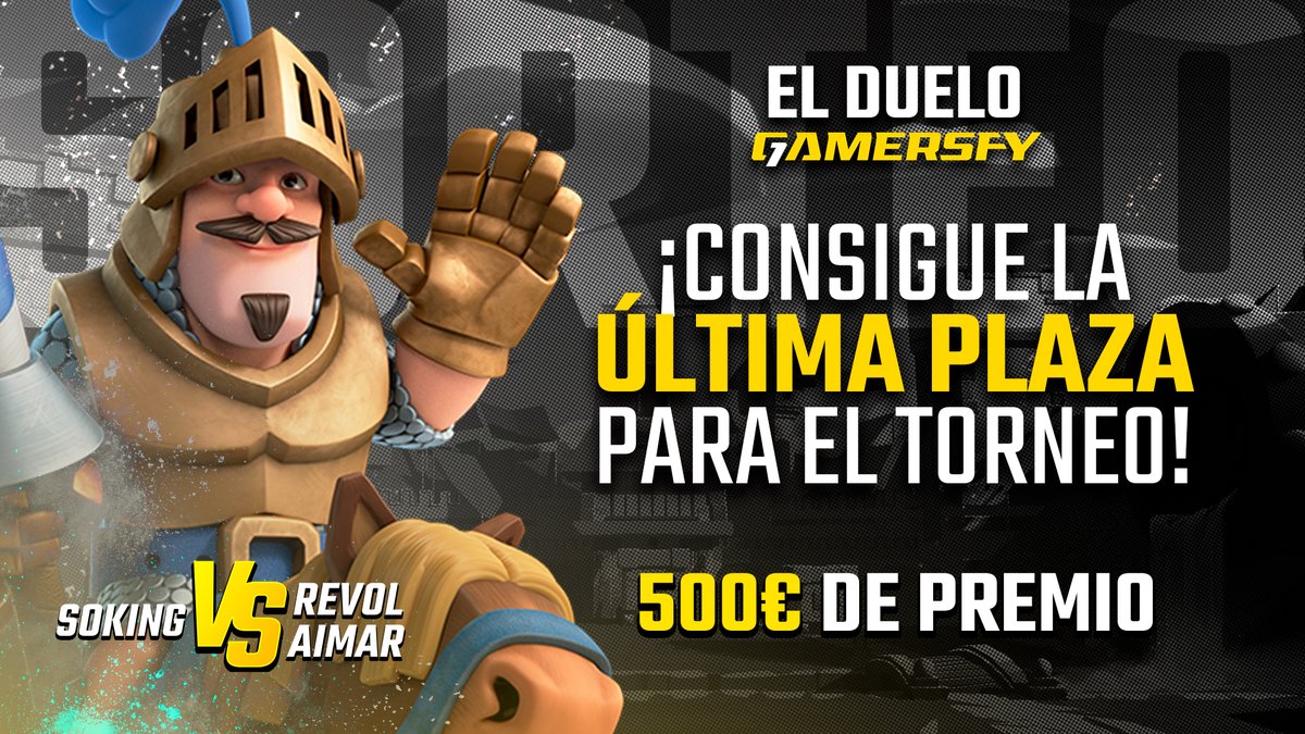 🏆Torneo 500€ en premios #elduelogamersfy
🔝Únete a mis Clasificatorios #TeamRevolAimar
👕Clasificatorios 18-19-20-21 -21:00🇪🇸
📲 Entra desde aquí onelink.to/3wkuzp
🔓Contraseña: revolcr56
 
👕Sorteo de un plaza al torneo
📌Requisitos
✅Seguir a <a href="/gamersfy/">Gamersfy</a> y RT a este tweet