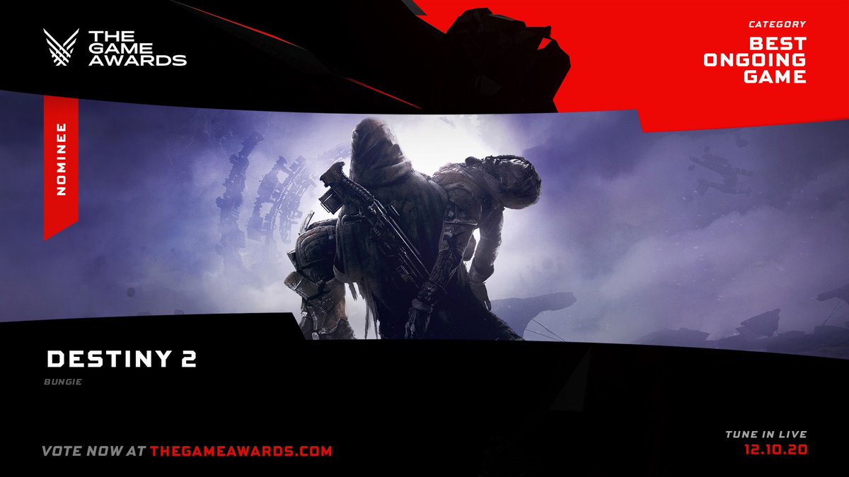 DeltaINTEL's tweet image. Breaking: Destiny 2 has been nominated for 2 awards at #TheGameAwards 2020:

🔹 Best Ongoing Game
🔹 Best Community Support