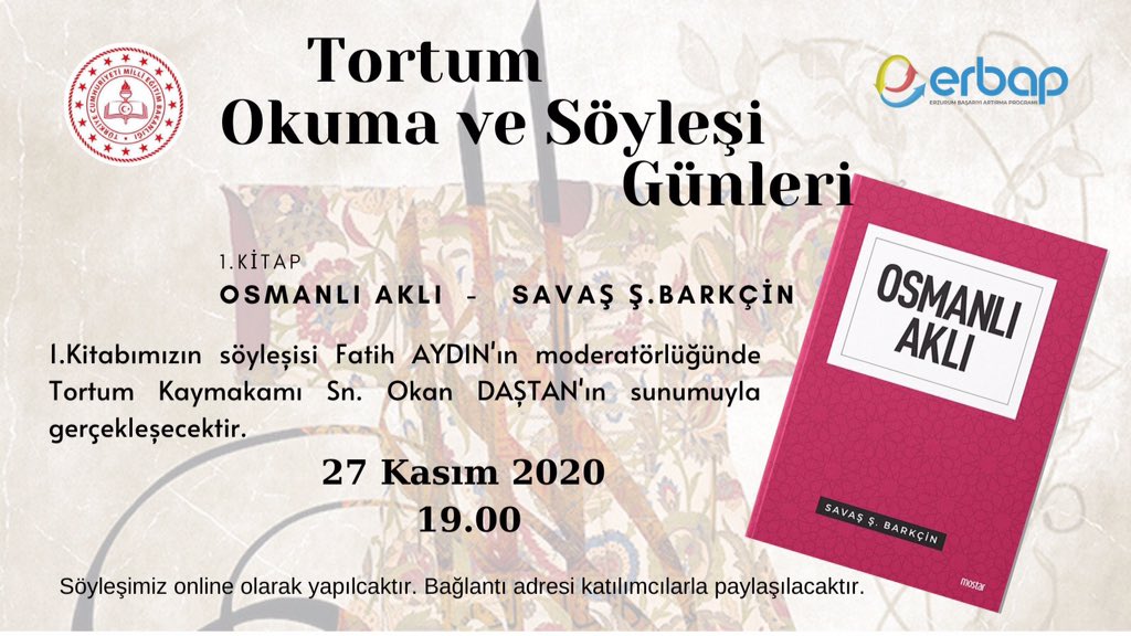 Tortum Okuma ve Söyleşi Etkinliğimizde ilk kitap ilk söyleşi. Umarım <a href="/SavasSBarkcin/">Savaş Ş. Barkçin</a> da bize katılır.