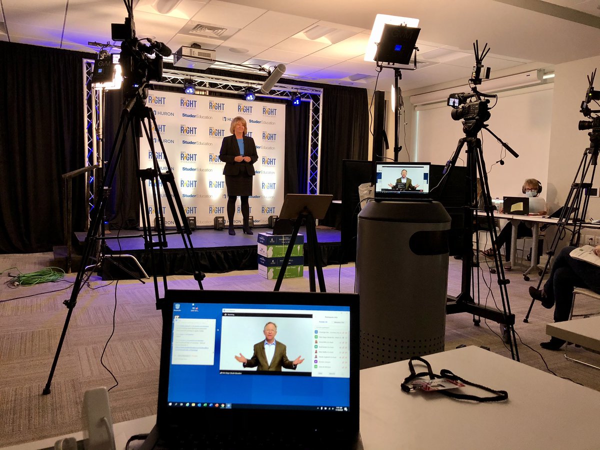 StuderEducation's tweet photo. We are LIVE for day 2 of #WRIE! @quint_studer is sharing his #connecttopurpose and @janetpilcher is on stage ready to rock this morning! Are you with us today! Use the hashtag #WRIE and let us know you’re here! https://t.co/SFNkMl2DLB