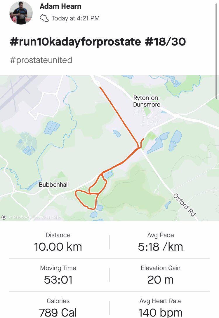 apmHearn's tweet photo. ✅ Day 18/30 - 53:01
PB for @AbbieForman1 🔥
Anyone fancy a run over the next 12 days?
Please join us @prostateunited and support @ProstateUK by donating: https://t.co/EmpPmuKqaW
#run10kadayforprostate https://t.co/lbYePRsFn2