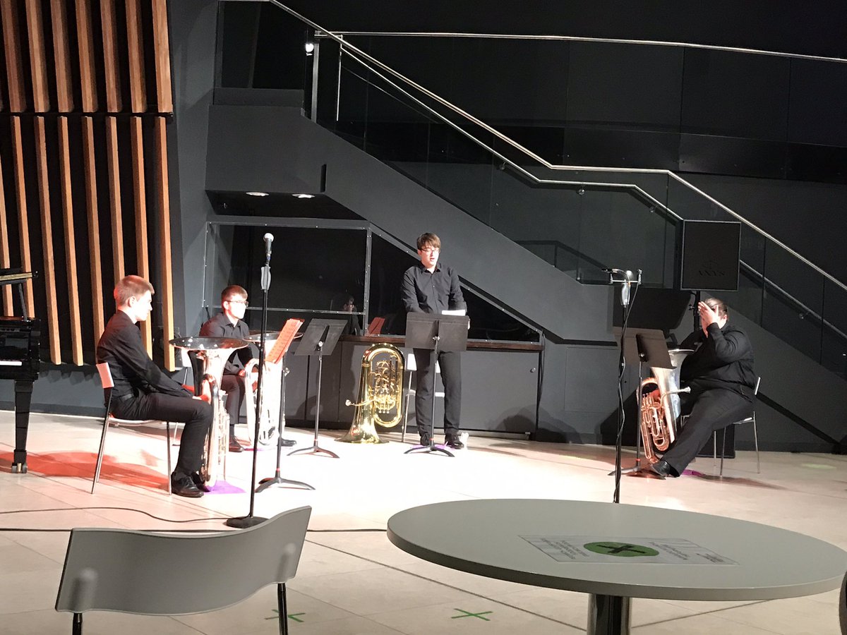 superbrassuk's tweet photo. Congratulations to @FourthBassTuba &amp; @Flora_Brass for a fabulous concert last @RWCMD - Diolch! https://t.co/JcX6tPPqpz