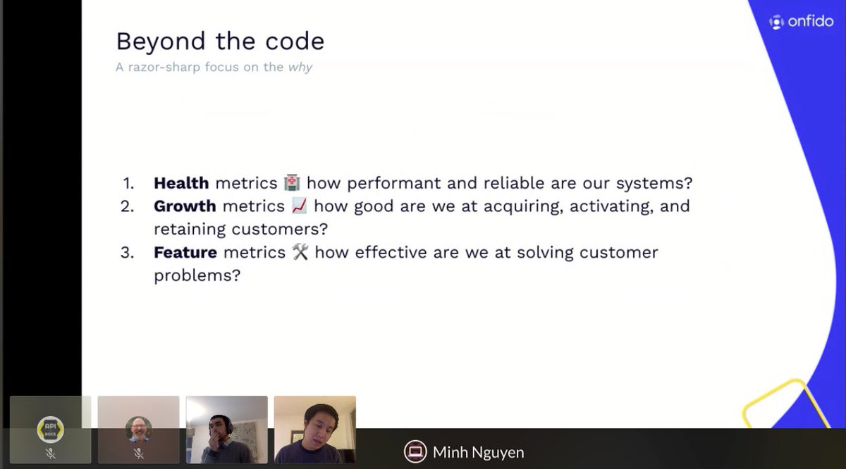 APItheDocs's tweet image. What metrics should you look at? Great insights by @superdvx and Tuan-Minh Nguyen! 
#DevelopereXperience #APItheDocsVirtual #APItheDocs
