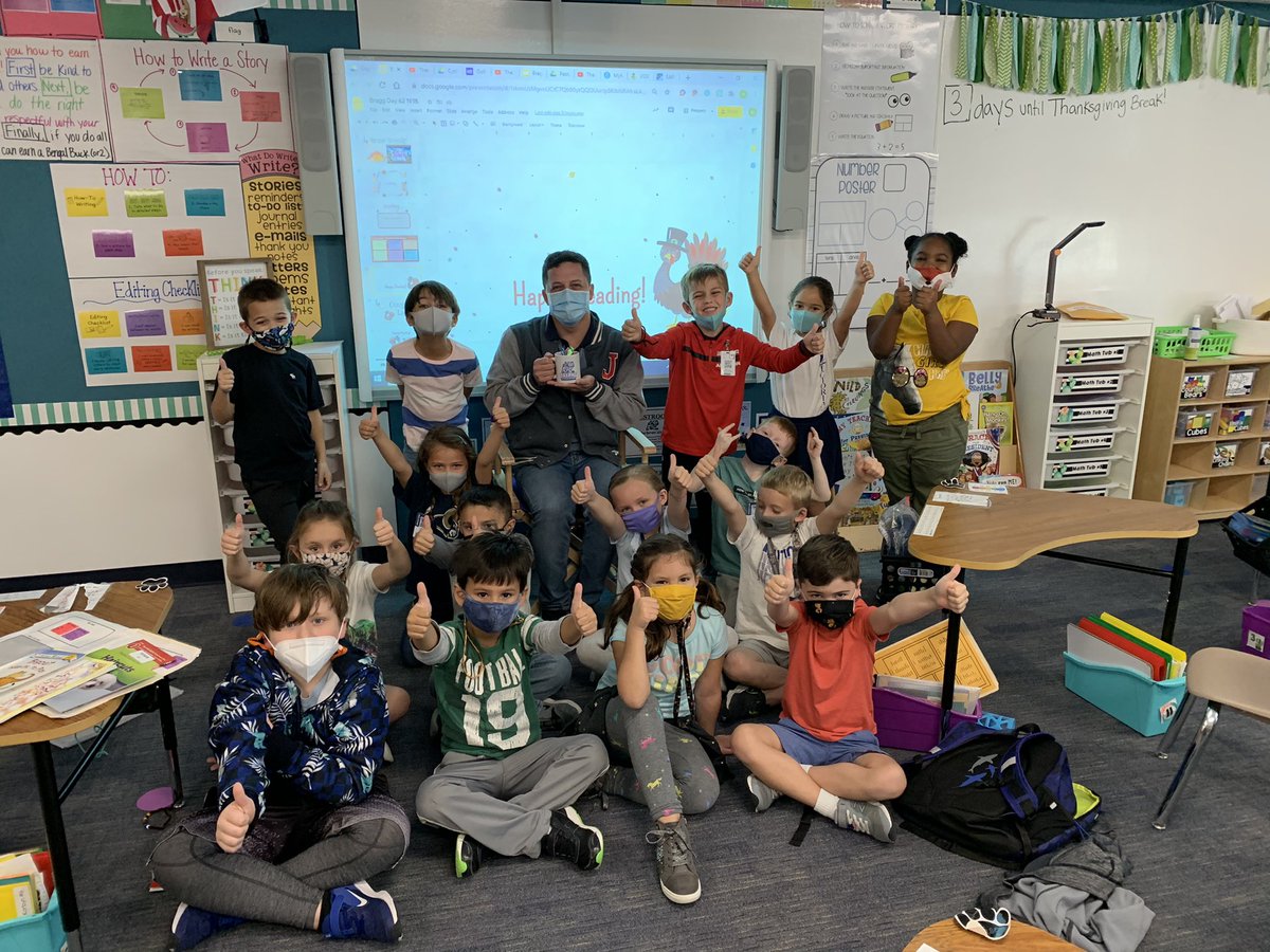 @MrV_BES is the BES(t) &amp; today he was announced as a <a href="/BryantElem/">Bryant Elementary</a> mug winner for November! Our class is lucky because we get to spend time with him everyday! He has helped us learn to be amazing readers &amp; writers and we were SO excited to hear his name this morning!#bengalpride