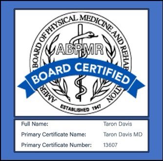 TaronDavisMD's tweet photo. Today I join just over 13,000 US physicians as a board certified Physiatrist!! I only have one more certification test left (pediatric rehabilitation). #physiatry #PMR #PedsRehab @CUPhysMed #rehabilitation #blackdoctor #pediatrics https://t.co/849Uddoe7y