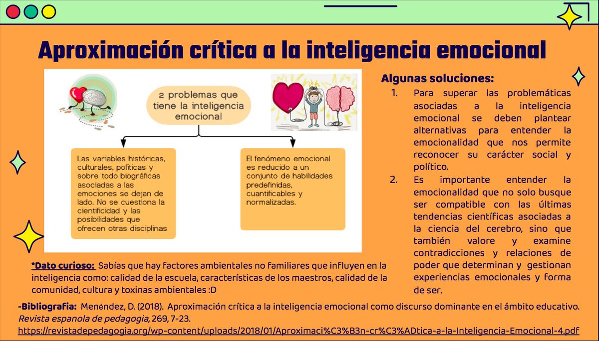 JoseAspillaga's tweet photo. Inteligencia Emocional (IE), la nueva inteligencia de moda? Este articulo llamado Aproximación crítica a la inteligencia emocional como discurso dominante en el ámbito educativo nos da a conocer algunas criticas y posibles soluciones hacia la IE🧐 https://t.co/ZjKO2pOiNX