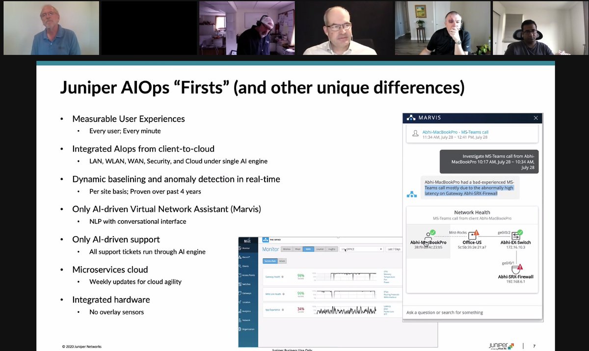 Juniper AIOps firsts! The quality of data!
@JuniperNetworks <a href="/MistSystems/">Mist Systems</a> #AIFD1 #MistAI <a href="/jeffreysaaron/">Aaron Jeffreys</a>