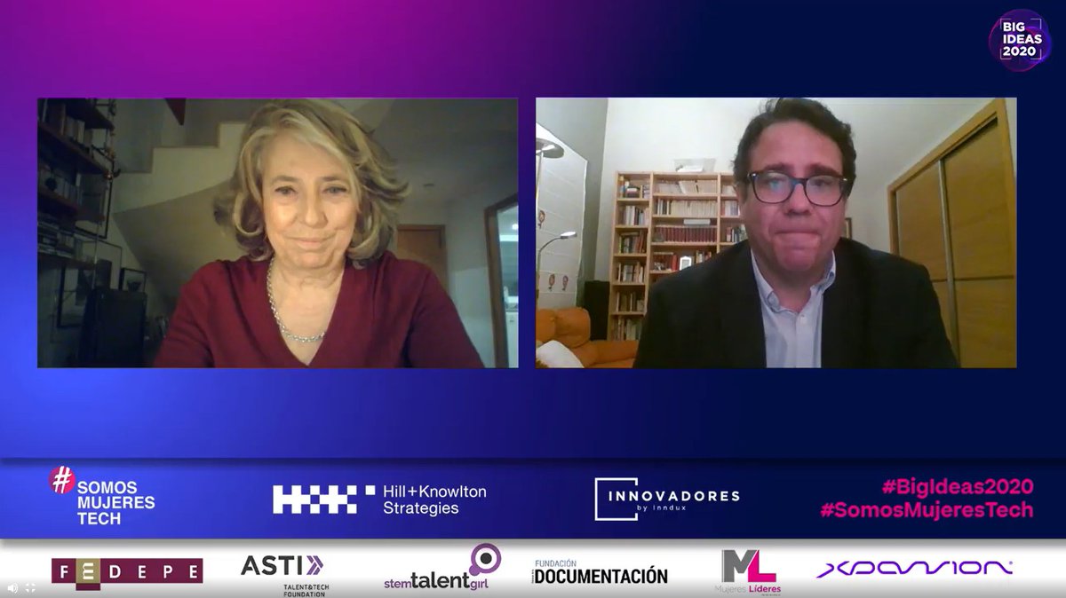 Cerramos #BigIdeas2020 con @Eloisa_alonso, Consejera de @HK_Spain, y @eugemallol, periodista.
¡Muchas gracias a tod@s por vuestra asistencia! Os esperamos en la próxima edición 👏 #SomosMujeresTech https://t.co/D3e8qAbIeL