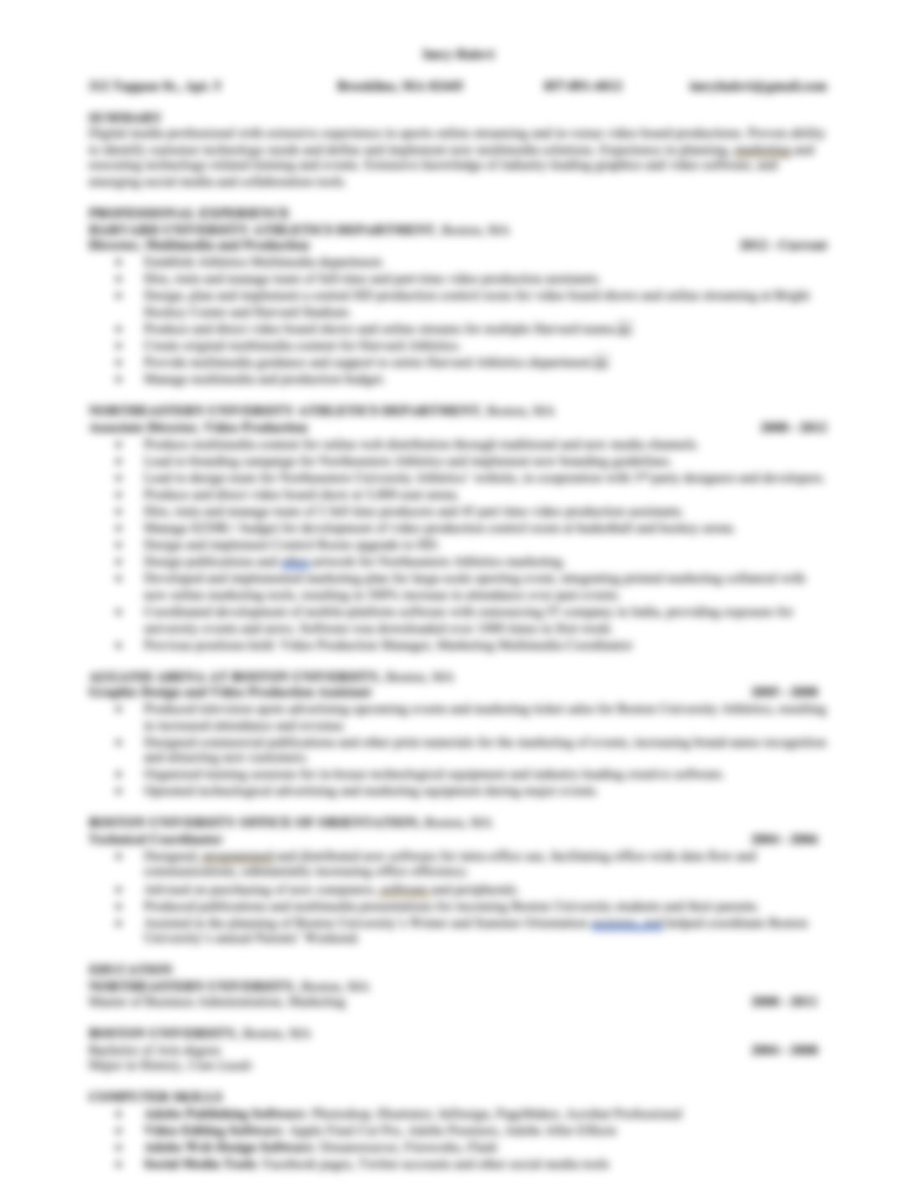 Resumes should have four sections: Contact info, education, experience and skills. Anything else is just a distraction. I don’t need a “mission statement” or a “objective”. I know your objective is to get a job./1