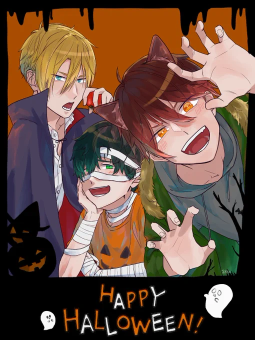 #創作 #イラスト #illustration 
#創作男子 #ハロウィン #Halloween
『DKハロウィン』 