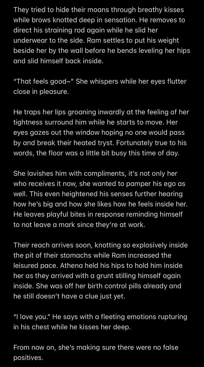 Ram x Athena: Office. The time where Athena is trying to get pregnant. So Diana is either conceived in her room or in Ram’s office 