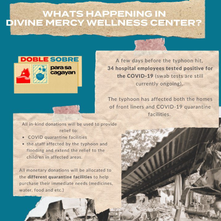 AIESECinAdMU's tweet photo. Divine Mercy Wellness Center, a hospital in Tuguegarao, recently got damaged by Typhoon Ulysses right after facing a COVID-19 outbreak.

Nahihirapan na ang ating mga kapwa Pilipino, hindi lang dahil sa iisang problema, kundi doble na.

Para sa Cagayan. Para sa Bayan. https://t.co/o3kYGqdjGm