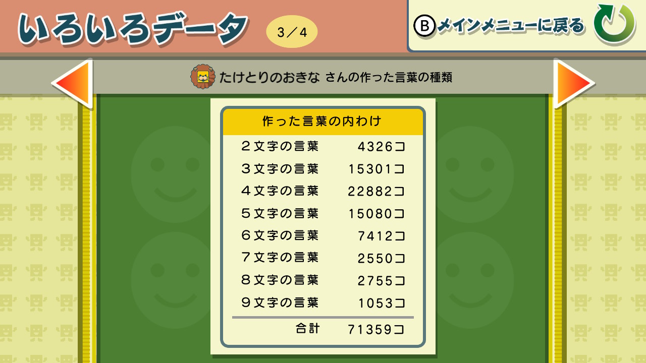たけとりのおきな 竹取の翁 もじぴったん言葉作り104 7 09 7 13万語 もう通過していましたが もじぴったんは どうも ぢ から始まる言葉は収録されていないようですね 誰も発見できてない8 9文字単語があれば わかりませんが ピックアップ