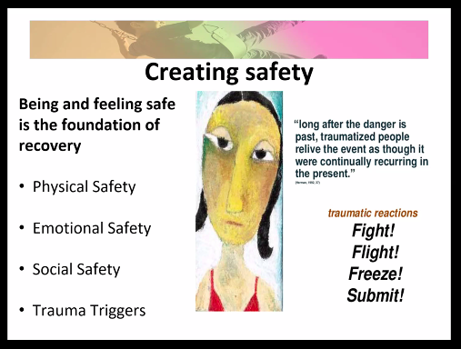 Safety is an essential foundation for recovery from trauma, and safety has a number of different dimensions. Safety has to be something the child can *feel* #PSCMHconf