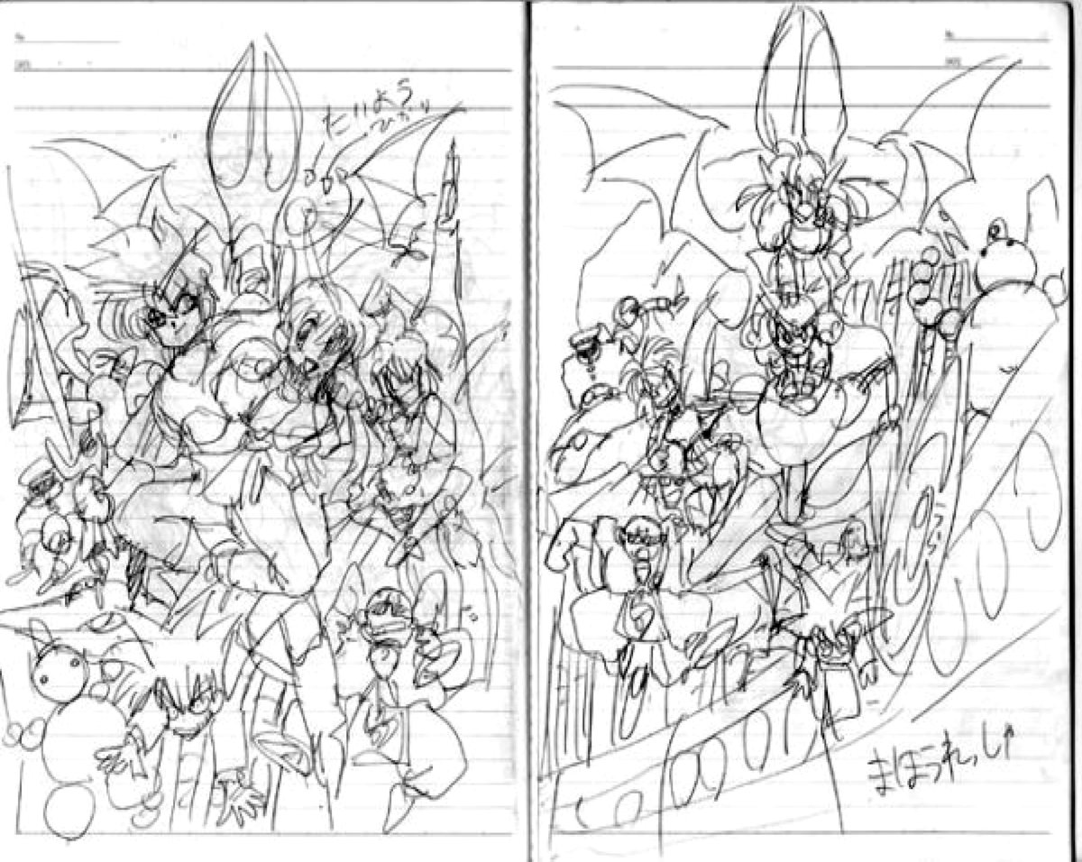 作業中に
「ありが、おまえがパッケージ用のラフを描け」
と、LA齋藤から指令

シュビビンマン1,2はウインズの うらべすう先輩が描いていたので凄く委縮したのですが、すうさんから直接
「いいよ、ありがの好きに描きなよ」
と言われ、そこからは伸び伸び描きました

仕上げはアニメ会社の方です? 