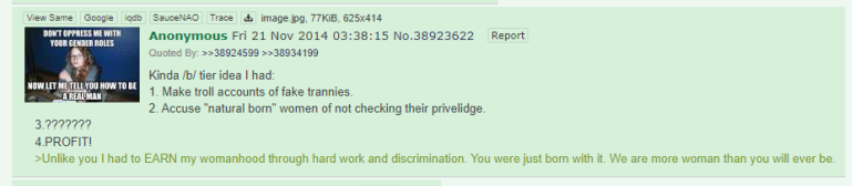 CW:Transphobia'Create fake trans accounts and troll cis women.'The vast majority of accounts that transphobes and gendercrits collect of abusive trans people are mostly anonymous. The worst abuses are always anonymous trans people nobody has heard of.3/