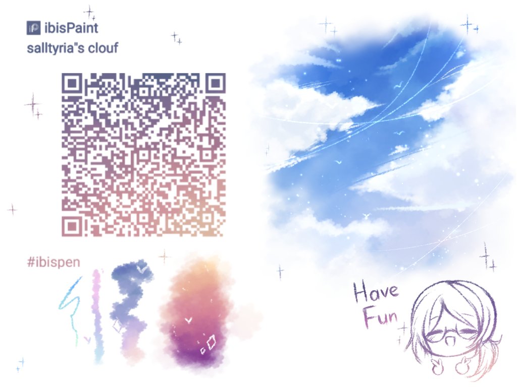 sallyria_'s tweet photo. #ibispaintx #ibispen 
Sharing my cloud brush here✨ https://t.co/wGYpntjVJv