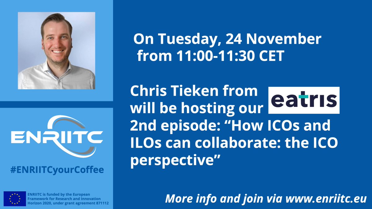 Episode 2 of our mini-webinar series will take place on 24 Nov at 11:00 - 11:30 CET! Come #ENRIITCyourCoffee with us by joining in on the thought provoking and imperative conversation about how ICOs and ILOs can #collaborate.

Register here 👉 bit.ly/35F5GbK