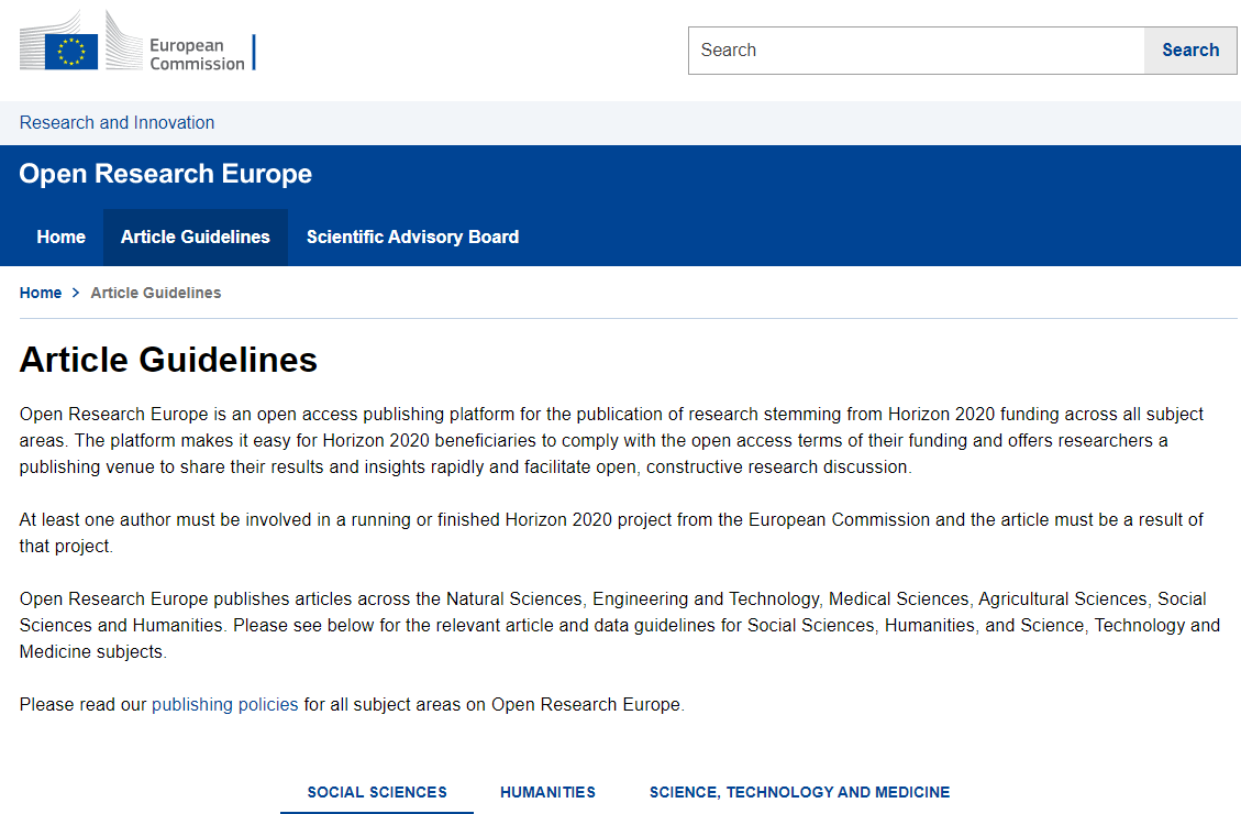 amdelvaz's tweet photo. Open Research Europe, la plataforma de publicación de resultados de investigación de @EU_Commission para @EU_H2020 y @HorizonEurope1 ya está "emitiendo" en pruebas. #CfP de pre-prints y #AuthorGuidelines en https://t.co/zZD8Z1YD0s https://t.co/i0m9eX20bs