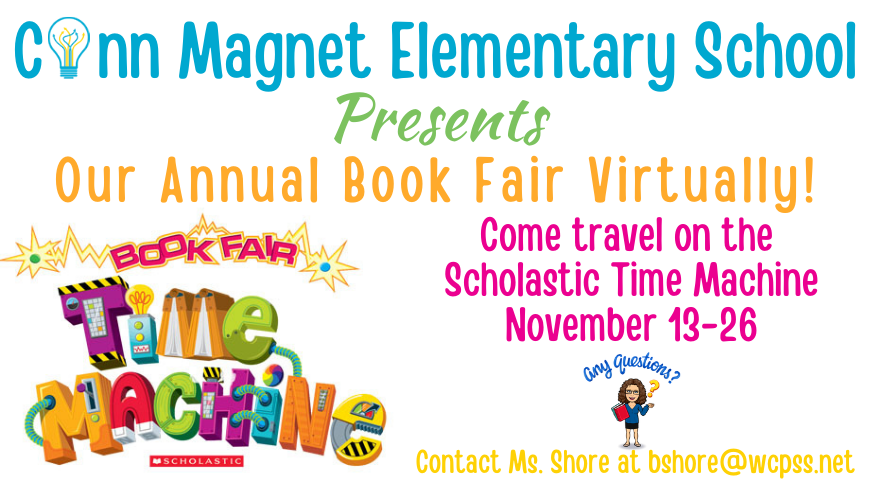 Our annual Book Fair is LIVE and virtual this year! Visit The Scholastic "Time Machine" virtual book fair now until Thursday, November 26! 👆 Click here ➡ bit.ly/2UFJgAO 📚The fabulous @bgshore sure is exciting for her Conn readers to get some new books!