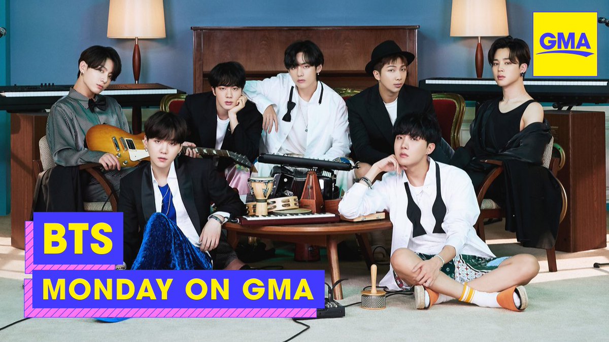 GMA's tweet image. RT if you're excited to see @BTS_twt perform on @GMA on Monday! 💜💜💜 

#BTSonGMA
#BTS
#ARMY

gma.abc/2ZzRteQ