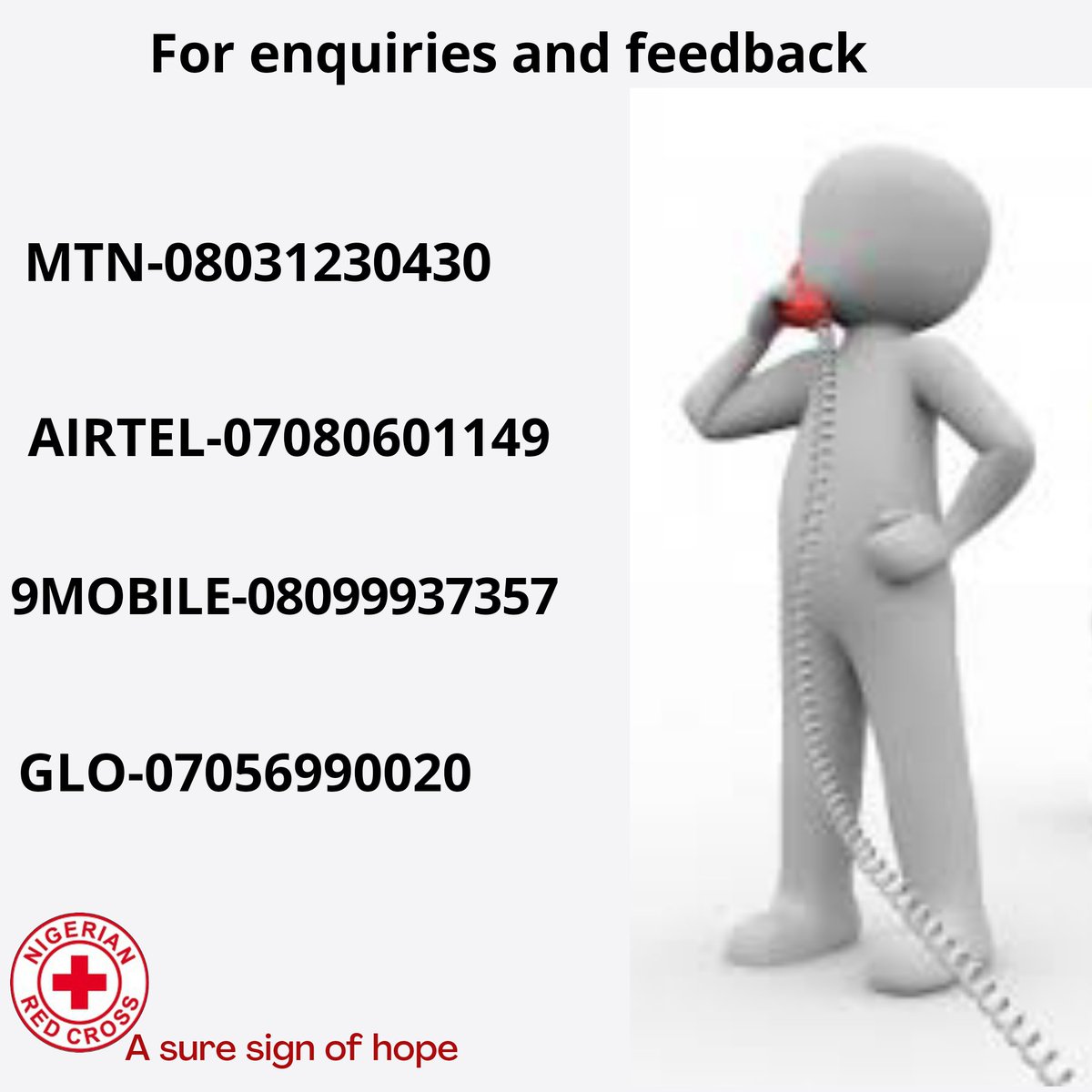 nrcs_ng's tweet photo. As a community based organisation, we always want to hear from you. Here are some ways you can reach us.
#calltheredcross
#redcrossnigeria https://t.co/DTf3TP2R1S
