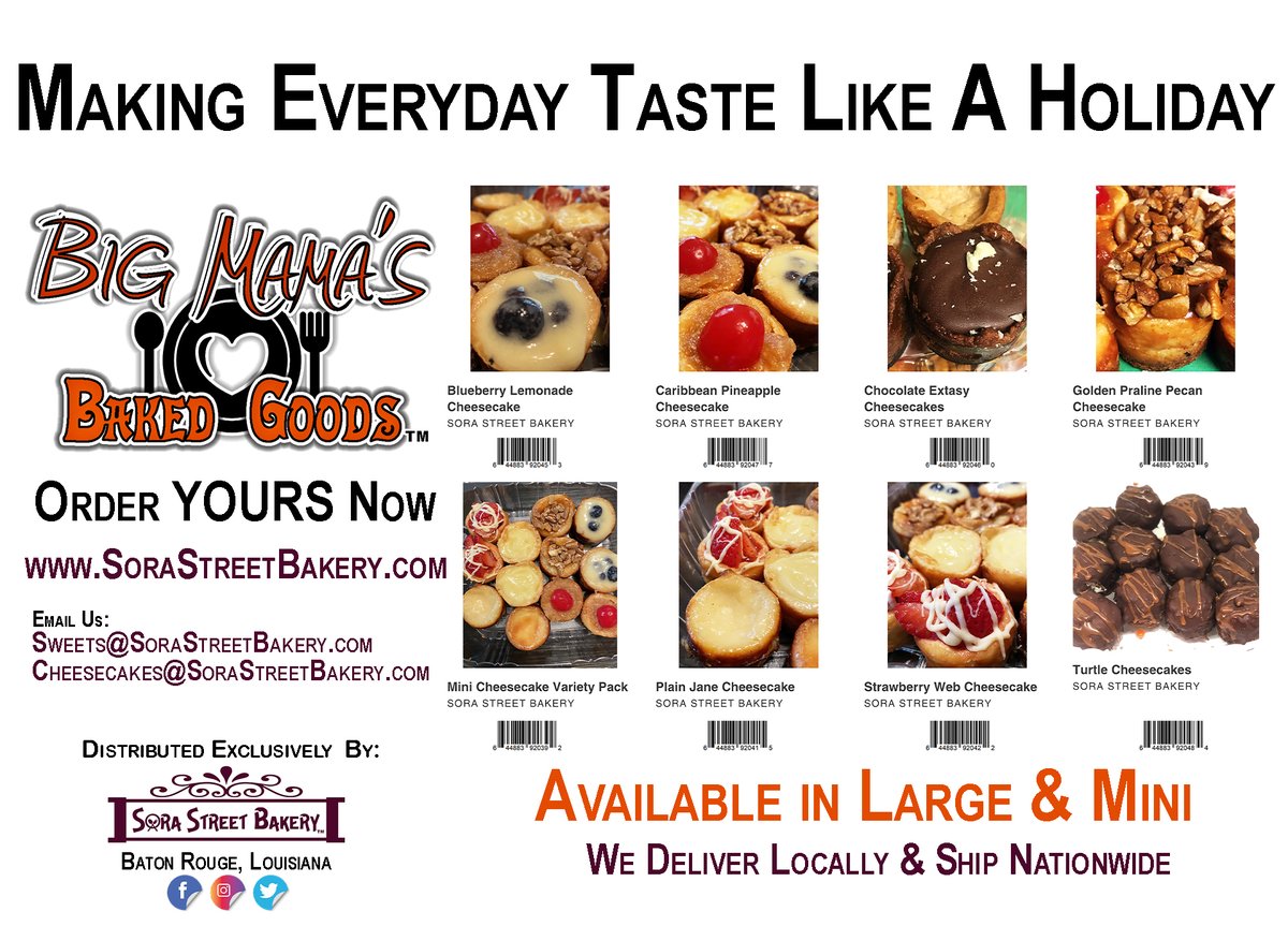 ForFamilyFood's tweet photo. SHARE: Making Every Day Taste Like A Holiday!!! Order YOUR Favorite Cheesecakes at https://t.co/jz5zxnOhjy Big Mama’s Baked Goods #Cheesecakes like Big Mama use to make! #GenuineLouisiana Distributed by https://t.co/LzFIvzuJeF https://t.co/RoF6qem5Dv