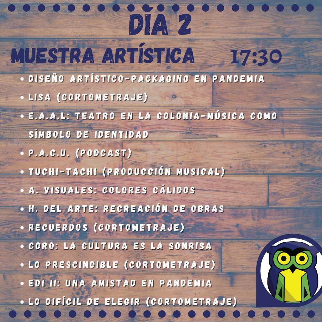 cucuncuyo's tweet photo. 👉 Día II de la Semana de las Artes del CUC! 

🗒️ Hoy tenemos una agenda llena de actividades! 

😁 Se viene la segunda parte!!! Están todos invitados e invitadas!

#SemanadelasArtes #CUCUNCUYO2020 https://t.co/YVrVsoHLon