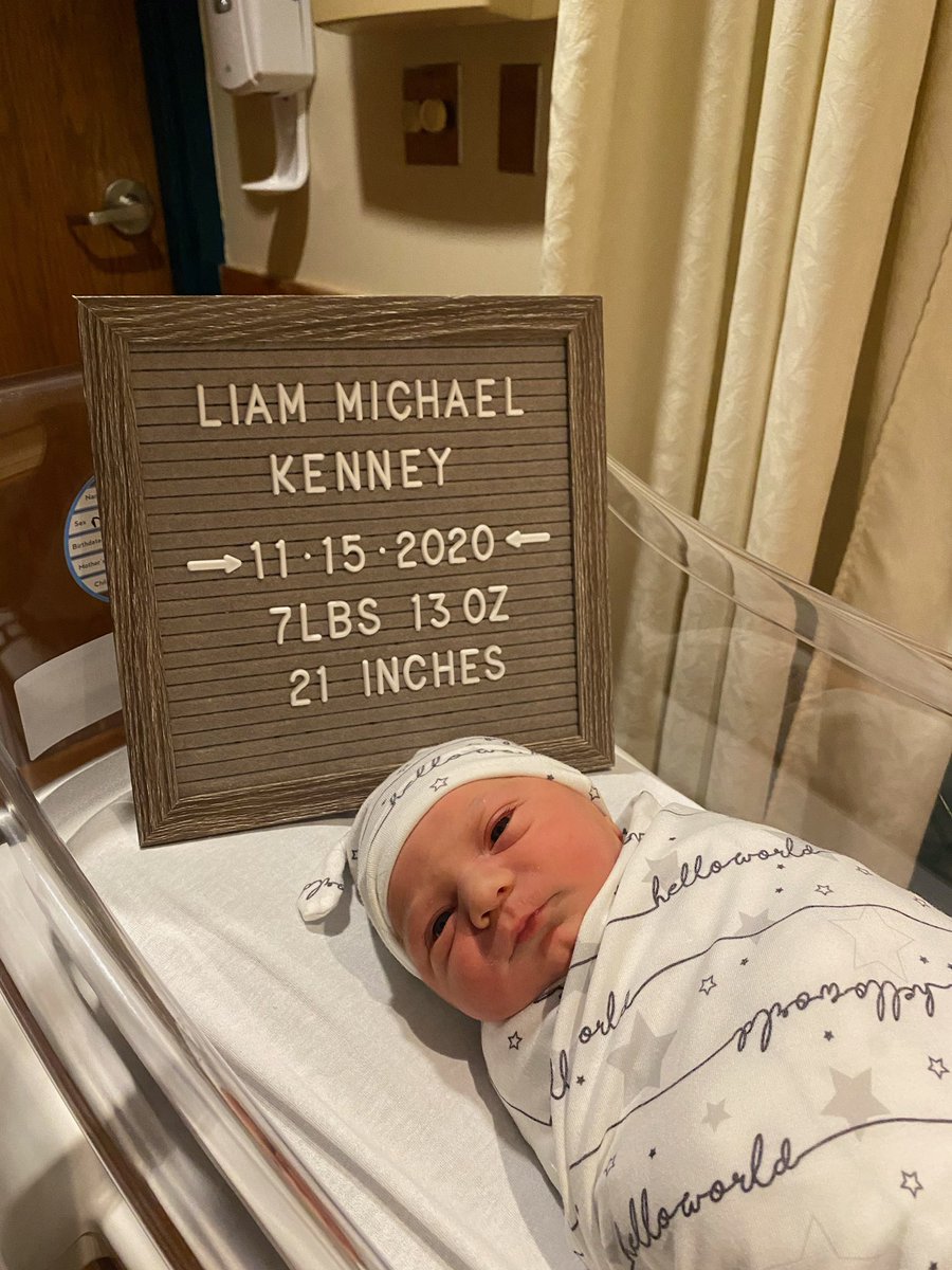 MKenney_'s tweet photo. On Sunday November 15th at 10:18 PM, Liam Michael Kenney entered this world! We are so blessed and humbled to be his parents. Our hearts are so full with love for this little guy. We cannot wait to see what his future holds. https://t.co/o8aRc4sdwi