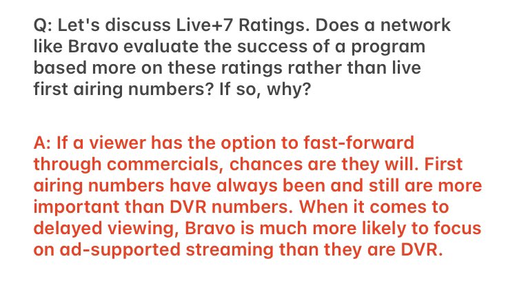 I am beyond thrilled to announce I did an interview with TV ratings expert  @tvratingsguide about Bravo ratings, including  #RHOC and  #RHOSLC  . Follow this thread to read the full interview!