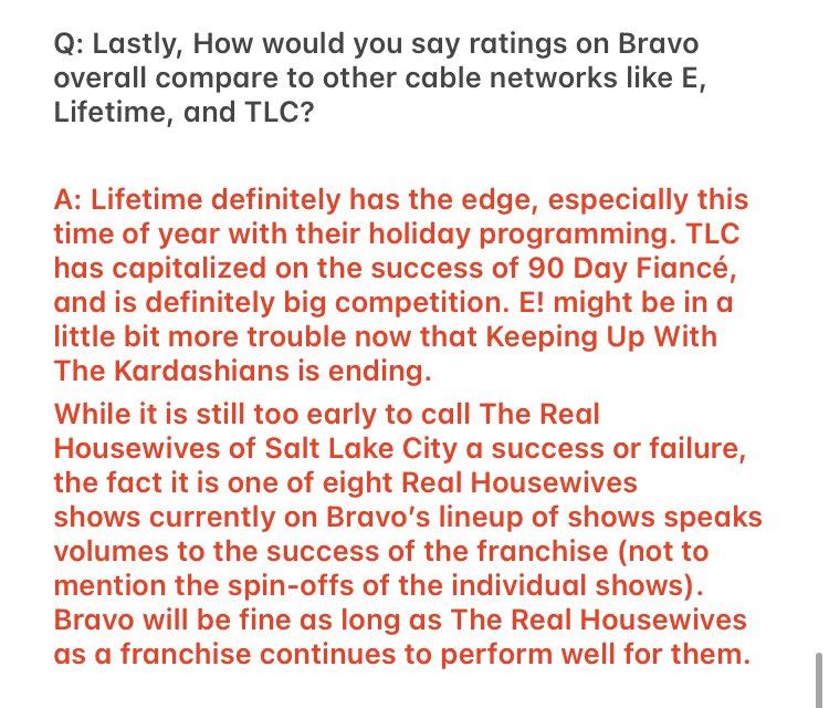 I am beyond thrilled to announce I did an interview with TV ratings expert  @tvratingsguide about Bravo ratings, including  #RHOC and  #RHOSLC  . Follow this thread to read the full interview!