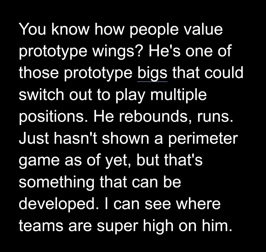 On USC big man Oneyka Okongwu. All the mocks have him going 9th to the Wizards, but don't buy the jersey just yet. Scouts, like this one, and others like him lots. Some rank him easily top 5 in 2020.