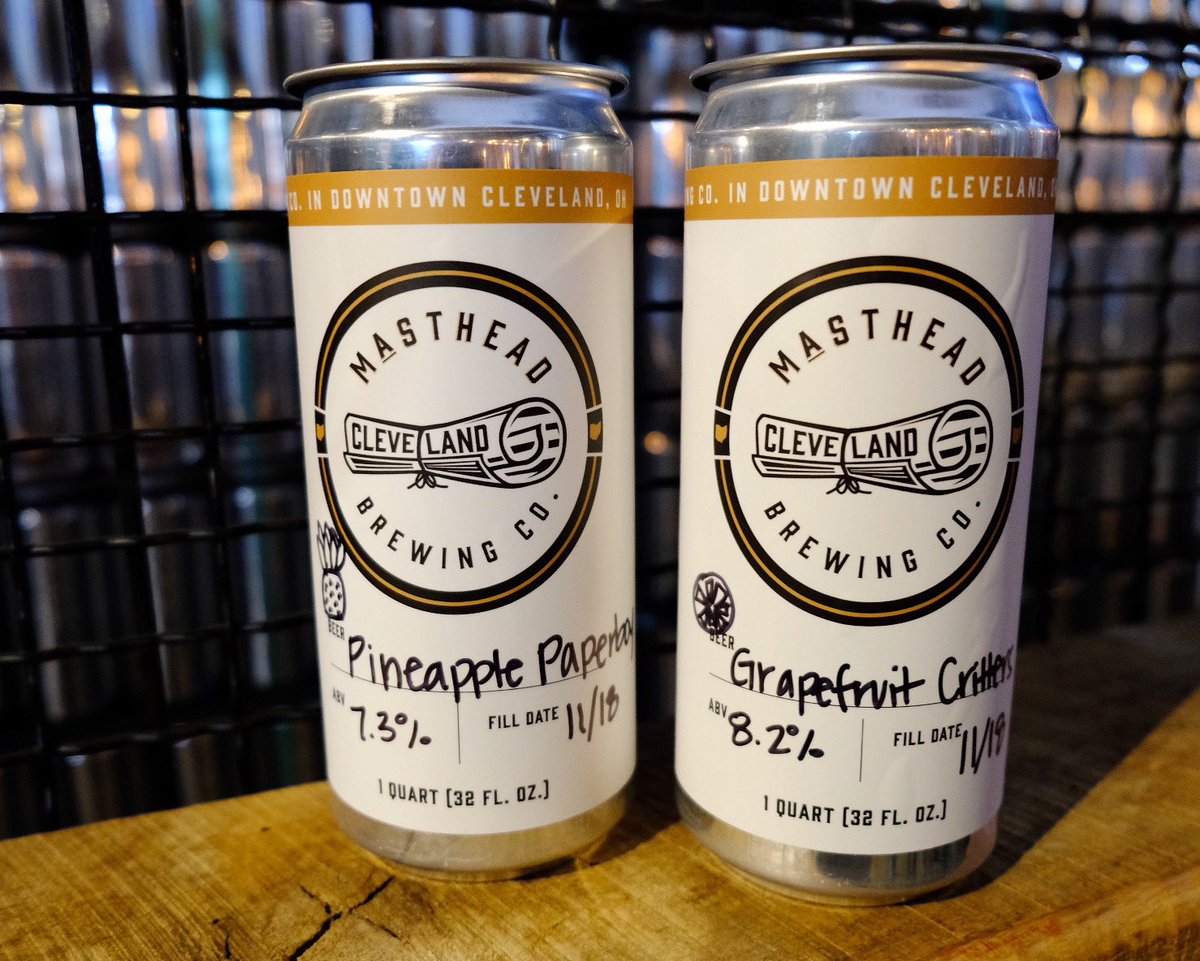 Available when we open at noon today: crowlers, growlers and taproom pours of Pineapple Paper Boy and Grapefruit Forest Critters! Until we run out.🍍🍻