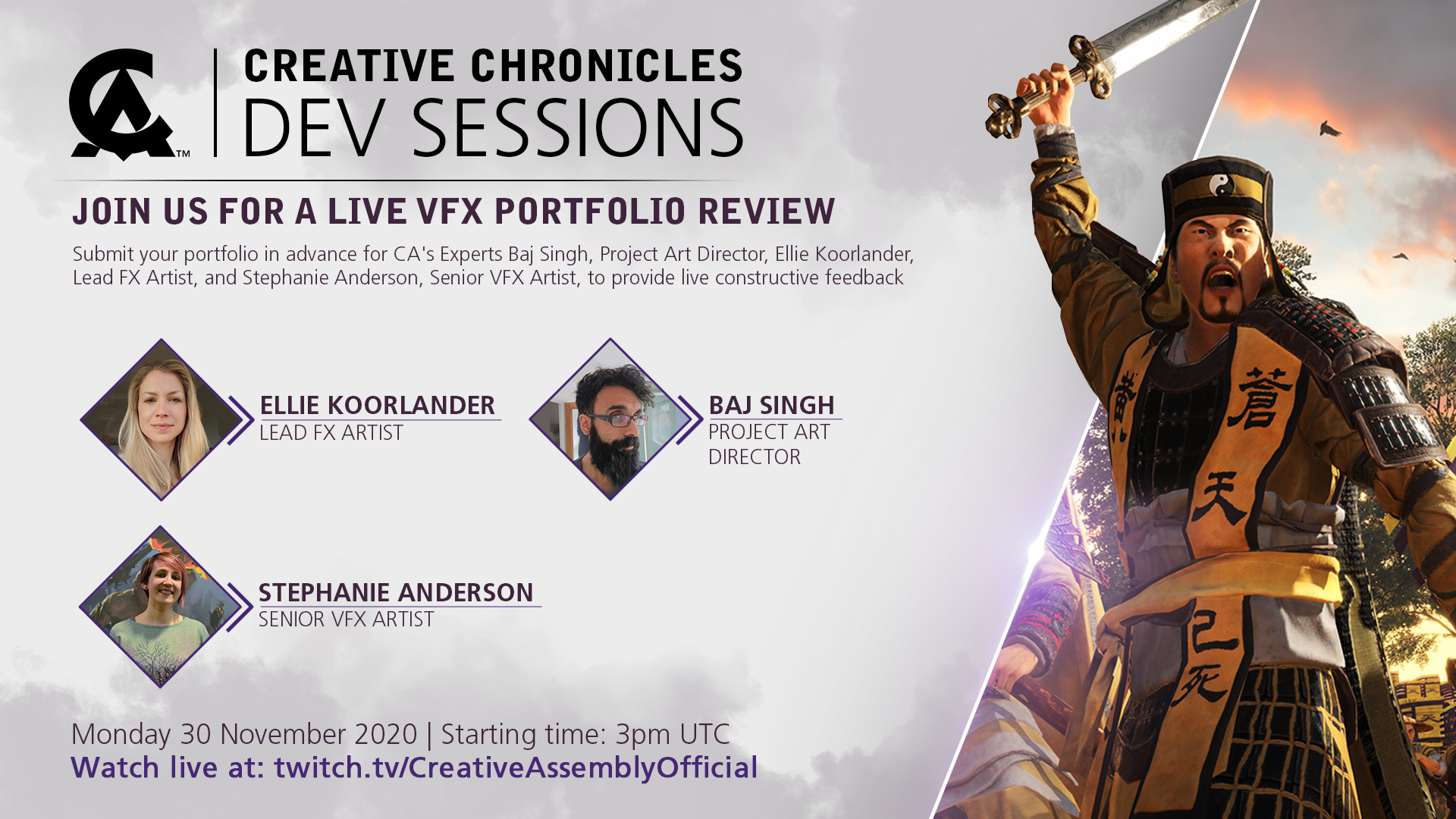 Creative Assembly We Are Back With Another Portfolio Review Join Ca S Lead Fx Artist Senior Vfx Artist And Project Art Director For A Livestreamed Vfx Portfolio Review On Monday 30