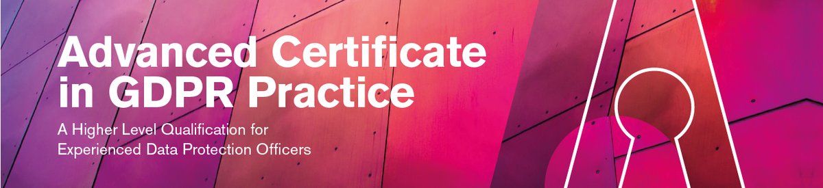 IbrahimH_Lawyer's tweet photo. We are excited to launch our new Advanced Certificate in GDPR Practice. A higher level qualification for experienced Data Protection Officers. Click here to read more: https://t.co/942h32n3vL

#GDPR #AdvancedCert #DPO https://t.co/eDMGNiU2y1