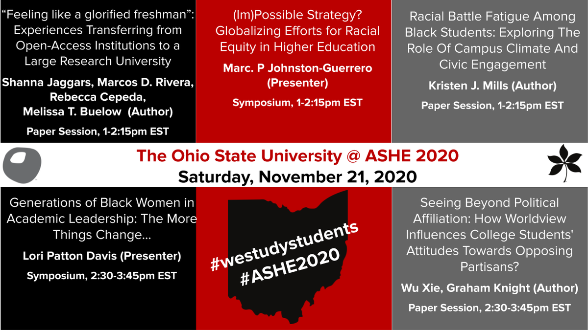 CoILImpact's tweet photo. #ASHE2020 comes to a close tomorrow, and it always goes by too quickly! Don't forget to make time to join our #buckeye scholars for their final sessions. Thank you @ASHEoffice for bringing us together virtually this year despite the times being what they are #westudystudents https://t.co/fBJA0HubBd