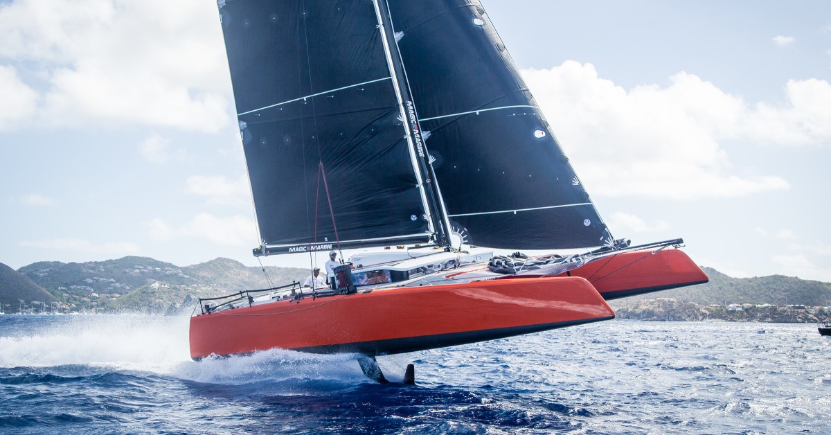 SailingDna's tweet photo. That great foil-feeling, full speed flying above the waves..! #throwbackthursday with the G4 foiling catamaran @St. Barts, spring 2015 
#memories #catamaran #hydrofoil #multihull #shipyard #sailfasthavefun #foils #foiling https://t.co/LG3824qhxy