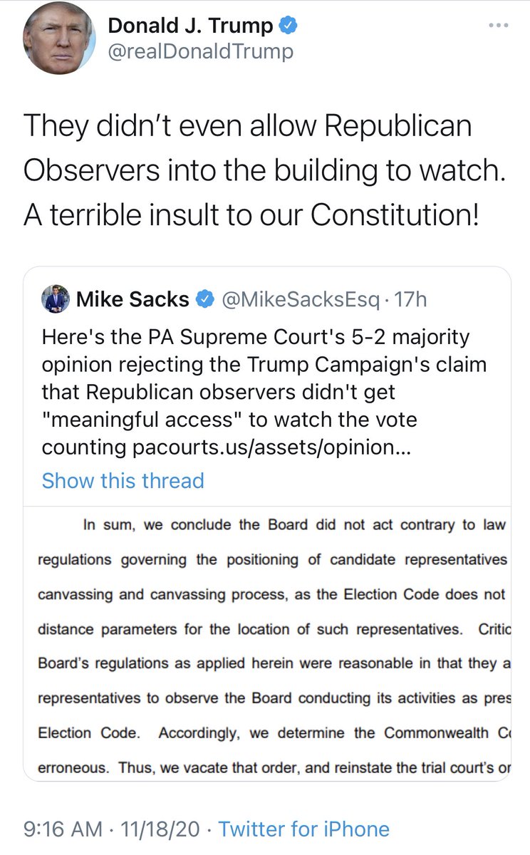 Thanks for the QT but dude read the thread, the dissenters said you were peddling garbage, too  http://www.pacourts.us/assets/opinions/Supreme/out/J-116-2020do%20-%20104608159120049063.pdf?cb=1