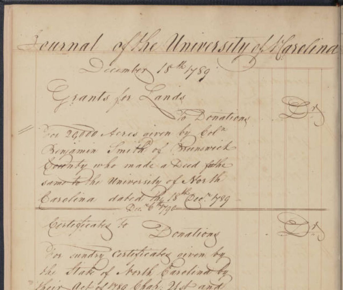 uncarchives's tweet photo. Many of the historic UNC financial records have been recently digitized and are now available online: https://t.co/LXpThtQE3B. These records will be essential sources in learning more about the history and impact of slavery at UNC. https://t.co/R5zRUeQw46