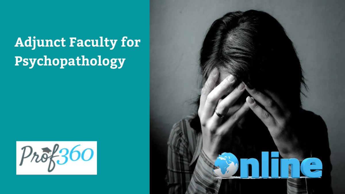 ProfHire_360's tweet photo. Seeking Adjunct Faculty for Psychopathology (ONLINE)

https://t.co/hyzqT5wces
#Teachcollege #Psychopathology https://t.co/ukLp3wrz0m