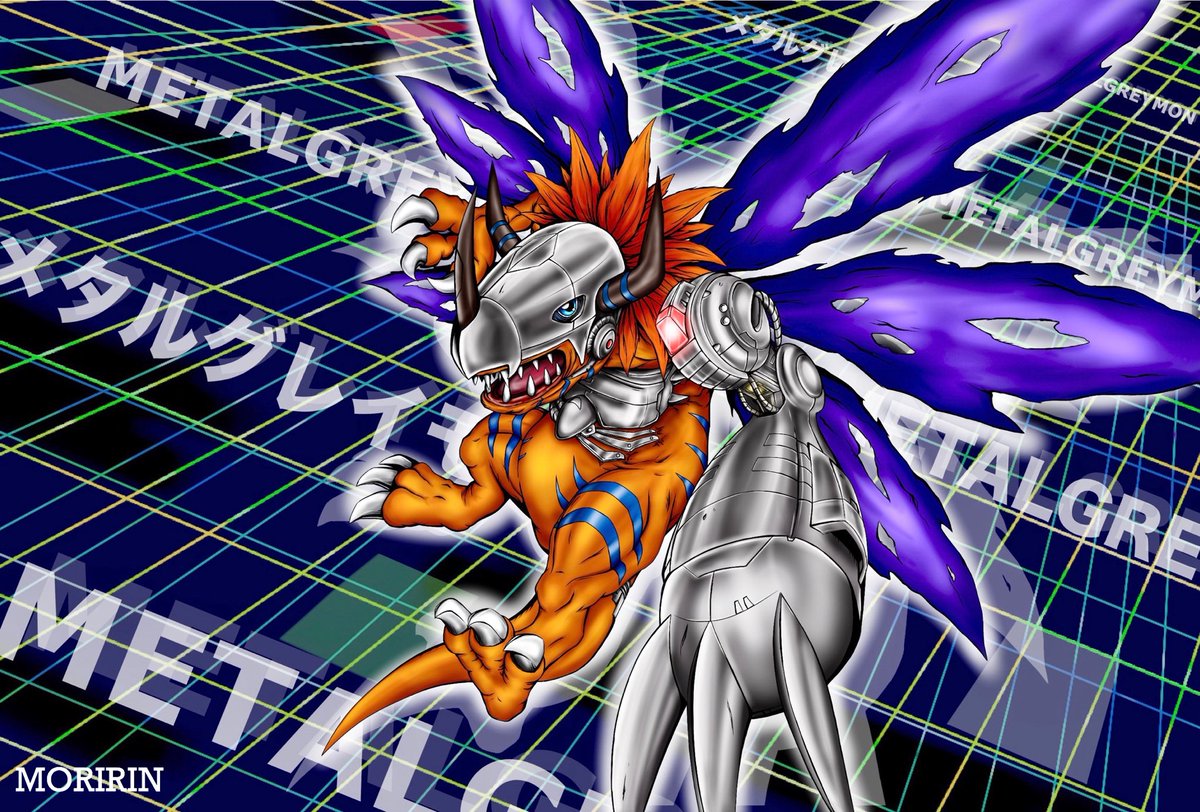 Moririn イラスト垢 完全体あと4体頑張って描くぞ デジモンアドベンチャー スマホ指描き イラスト T Co uutyttxq Twitter