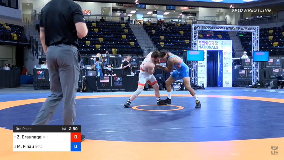 USAWrestling's tweet photo. Match of the Day: Zac Braunagel and Marcus Finau wrestle for third at the 2020 Senior Nationals
📽️: https://t.co/hEmat4pCa7 https://t.co/OwE5hoxllv