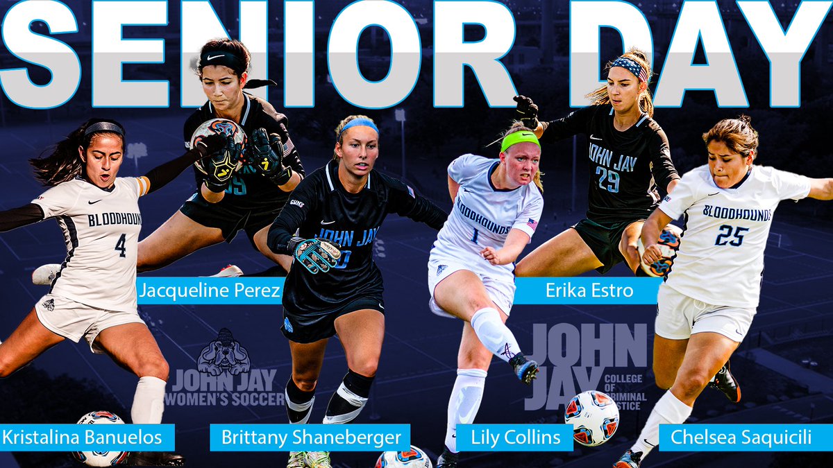 JJayAthletics's tweet photo. Our fifth #VirtualSeniorDay honors the @JJCWSoccer seniors. Congratulations to Kristalina Banuelos, Lily Collins, Erika Estro, Jacqueline Perez, Chelsea Saquicili, &amp; Brittany Shaneberger!

Stay tuned for their #SeniorSpotlights!

#GoBloodhounds #Seniors #MyJohnJay #CUNYAC #whyd3 https://t.co/kimhnT7W8L