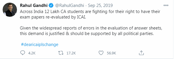 Vignesh31769235's tweet photo. Dear @RahulGandhi,
Pls support once again for CA Students.
ICAI conducting exams from Nov 21st for 24 days in this pandemic,risking 4 Lakh Students Lives.
Changing exam centres 2 days before the exam.
Pls support CA Students.
#icaiexams #icaiexamspostponement #ICAI_DENIES_JUSTICE https://t.co/gqnB6uNmrZ