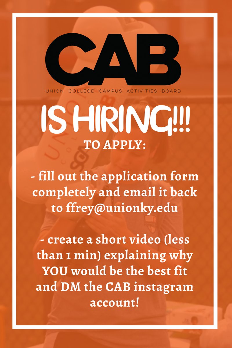 CampusLifeUnion's tweet photo. Check your email for the application. https://t.co/tLdHUSjhG8