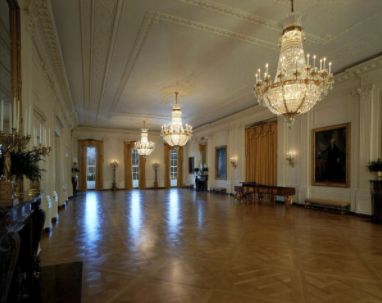 First families often use the East Room as an event space, as it is the biggest room in the Executive Mansion. (3/8)Image Credit: White House Historical Association