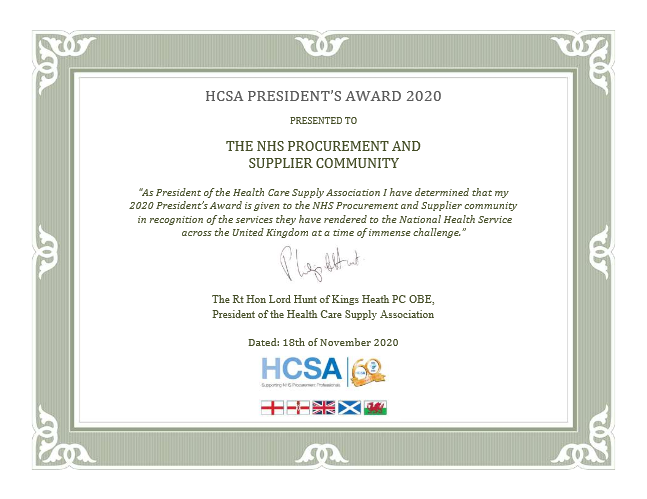 realTinyc's tweet photo. Congratulations! to the entire NHS procurement and supplier community is the WINNER of the President Award’s presented by @LordPhilofBrum
Congratulations and thank you to the extraordinary work you have done in a year of unprecedented challenges. #HCSAAwards #HCSA2020 https://t.co/YCfahqoghI