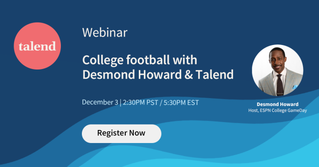 jsunberg's tweet photo. [Webinar 12/3] @DesmondHoward, @UMich '91 @HeismanTrophy winner &amp; Super Bowl XXXI MVP, &amp; host of @CollegeGameDay joins @Talend for a look of the upcoming NCAA college champ games. He'll offer his #datadriven insights &amp; give you a chance to ask Qs LIVE. https://t.co/nKlUVkexpt https://t.co/ePNpVGnshI