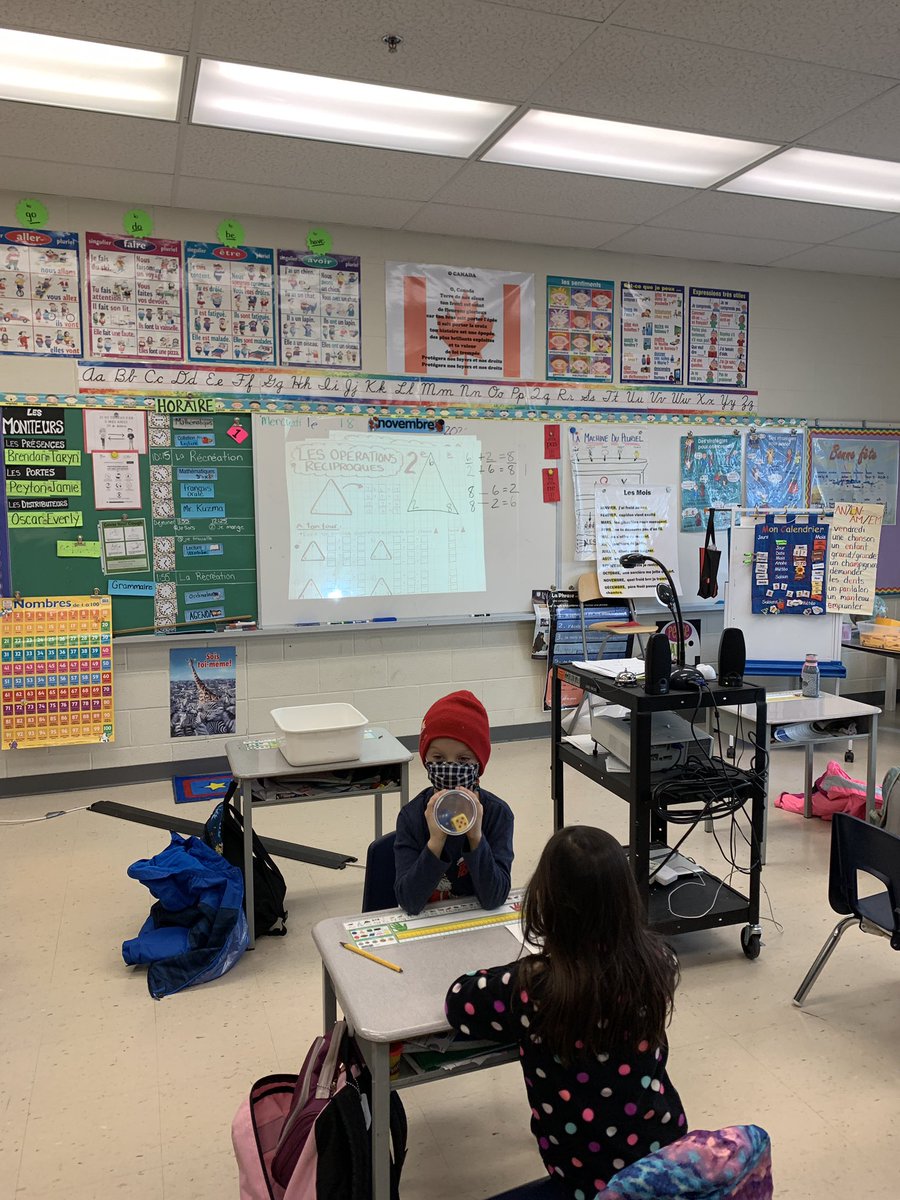 Chabot_secondST's tweet photo. Morning math, learning about the relationship between addition and subtraction. #nombresreciproques #factfamily @tdsb_secondst @tdsb @DebbieDonsky https://t.co/j3qLFspIy8