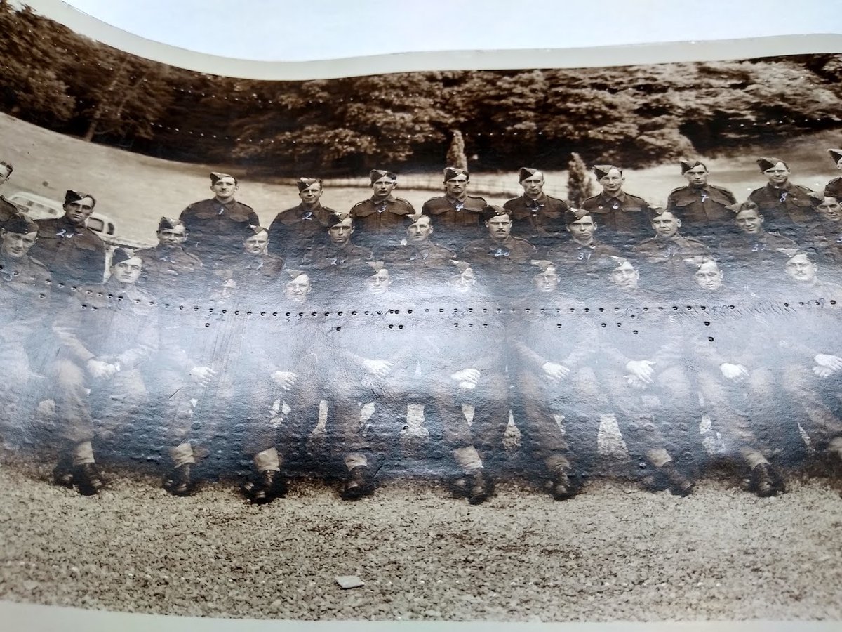 LibraryArchives's tweet photo. @JasonCobill 2/2 We can tell that the periods between the initials of these WWII troops where added after the list was pasted on to the back of the photograph because we can see where the typewriter strikes dented the photograph.
#ConservationAtLac #AskAConservator https://t.co/fDYMn5C9Gm